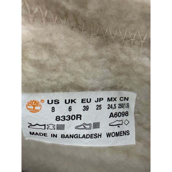 Timberland Roll Top Boots Womens 8 Light Brown Nubuck Warm Lined Fleece WP - Picture 12 of 14